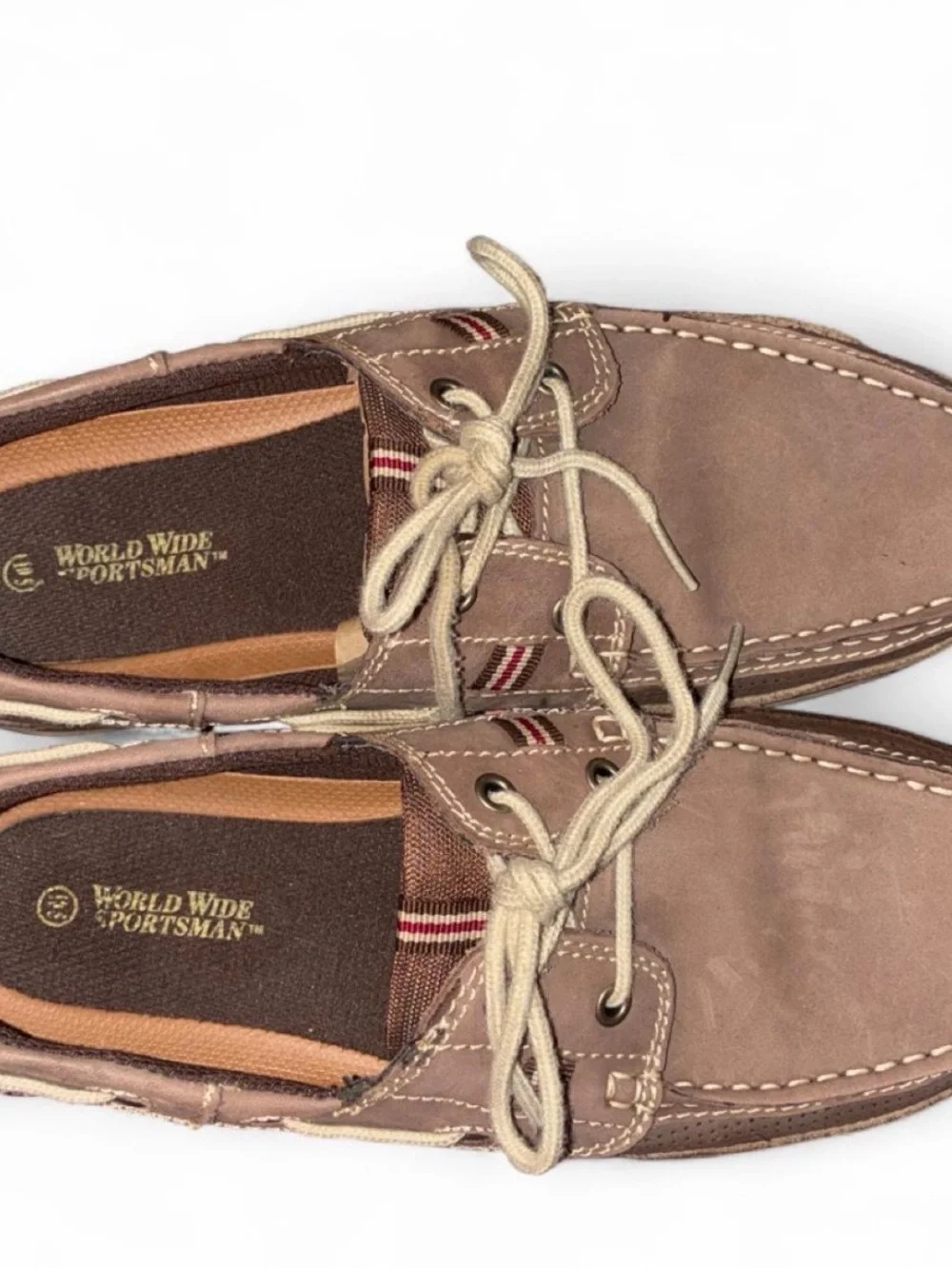 World Wide Sportsman Men's Brown Lace-Up Boat Shoes